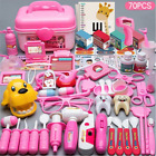 70pcs Pink Medical Toy Playset For Kids Doctor And Nurse Pretend Play Medical