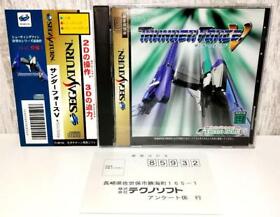 Thunder Force V Sega Saturn Ss Technosoft Obi Postcard Included