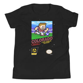 Camiseta deportiva Colorado Rapids 8 bits retro de la Liga NES de 8 bits para jóvenes niños niños niños niños niños niños