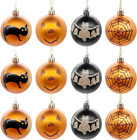 Deloky 12 PCS Halloween Hanging Balls-2.4 Inch Halloween Pumpkin Bat Spider Web