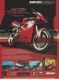 Anuncio impreso/póster arte Ducati World Playstation PS1 Sega Dreamcast PC