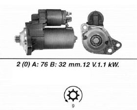 Genuine WAI Starter Motor for Volkswagen Golf AVU 1.6 Litre (12/2000-08/2006)