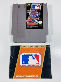 MLB NES Nintendo Original MAJOR LEAGUE BASEBALL Game + INSTRUCTIONS MANUAL 