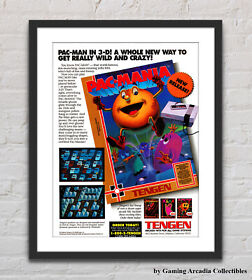Pac-Mania Tengen Nintendo NES Gamecube Glossy Promo Ad Poster Unframed G3958
