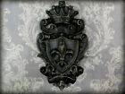 Shield Wall Plaque Fleur De Lis Medieval, Old World, French, Office decor, NEW