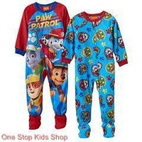 PAW PATROL Toddler Boys 2T 3T 4T Footed Pajamas BLANKET SLEEPER Pjs Chase Rocky