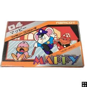 MAPPY NAMCOT 04 First Version No Instruction Famicom Nintendo with BOX