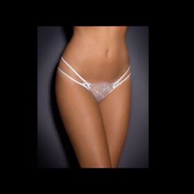 NWT Agent Provocateur Callie Thong in White/Peach - Size 3