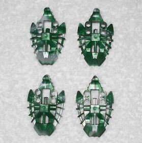 LEGO Bionicle - (x4) Toa Inika Elliptical Feet - Dark Green w/ Gray - 53549pb02