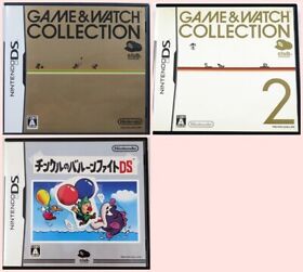Game & Watch Collection 1-2 + Tingle's Balloon Fight 3 Set Nintendo DS used