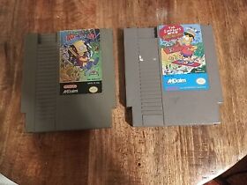 Two Game NES Lot The Simpsons Bart Vs The Space Mutants And Bart Vs The World
