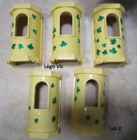LEGO 33213 x5 Wall Tower Window Tower Castle Light Yellow Yellow 5808 Lot 2 MOC