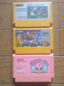 NINTENDO Famicom FC Lot of 3 Suoer Mario Bros. 3 Kirby Japan NTSC-J Tested