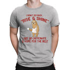 Rise & Shine Caffeinate & Hope For The Best Mens ORGANIC Cotton T-Shirt Sloth 