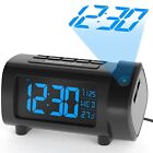 LIORQUE Projection Alarm Clock for Bedroom, Radio with... 