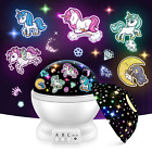 Unicorns Gifts for Girls Age 3-12 2 in 1 Unicorn & Star Night Light Projector fo