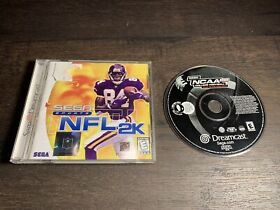 NCAA College Football 2K2 Disc Only W/ NFL 2K Case & Manual Sega Dreamcast