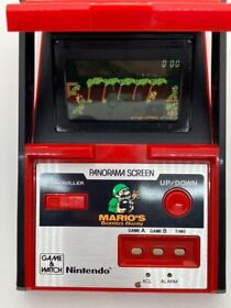 Nintendo Game & Watch Panorama Screen Mario's Bombs Away Retro Game Used Japan