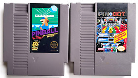 "PINBALL" AND "PIN BOT" ~ LOT OF TWO ORIGINAL VINTAGE NINTENDO NES PINBALL GAMES