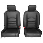 PU Leather Front Row Seat Covers Black Fit For 09-18 Dodge Ram 1500 2500 3500