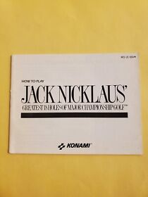 Jack Nicklaus Golf 18 Greatest Holes Original Nintendo NES Manual