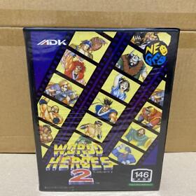 World Heroes 2 Neo Geo NG SNK AES ROM Software ROM Cassette from Japan