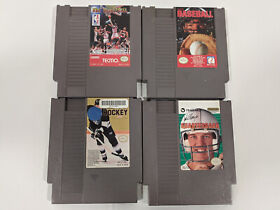 NES Nintendo Games Lot of 4 - Wayne Gretzky Hockey, NBA Basketball, Baseball, +