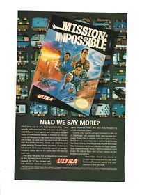 Mission Impossible Ultra Games Nintendo NES Classic Video Game 1990 Vtg PRINT AD