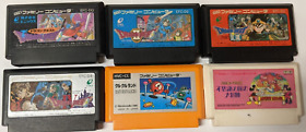 Nintendo Famicom Lot of 6 - Dragon Quest Series - Clu Clu Land - Mickey - Ncx09