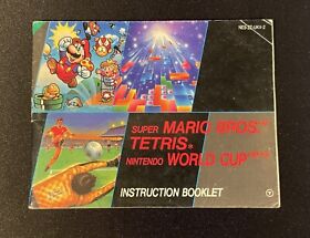 Mario Bros Tetris World Cup NES Nintendo Instruction Booklet Manual NES-ZZ-UKV-2