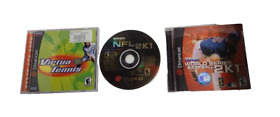 Lot Of 3 Sega Dreamcast Sports Virtua Tennis NFL 2K1 & WORLD SERIES BASEBALL 2K1