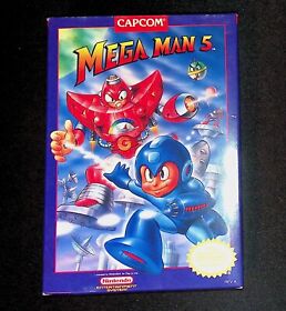 Mega Man 5 V Capcom Authentique Nintendo Nes Exmt + Condition Complet N Boîte
