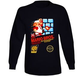 Super Mario Bros. Nes Box Art Retro Video Game Long Sleeve T Shirt 