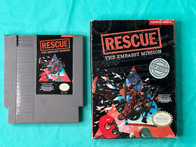 Rescue: The Embassy Mission (Nintendo NES 1990) Authentic Box & Cartridge RETRO