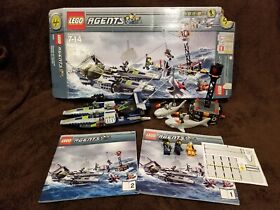 Lego Agents 8633 Speedboat Rescue Set Complete With Sharks, Box & Instructions