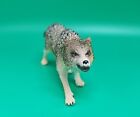 Schleich Snarling Gray Timber Wolf Adult Wildlife Toy Mini Figure Retired Wolves