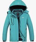 Wantdo Women's Mountain Waterproof Ski Windproof Rain Jacket Winter Warm Teal LG