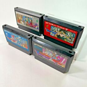 Lot of 4 FC NES Famicom Nintendo Dragon Quest I II III IV 1 2 3 4 Set Japan