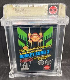 1986 Donkey Kong 3 Black Box Wata 8.0 Cib 9.0 Cart Nes Nintendo Round Soq