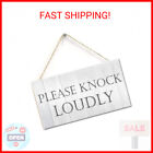 TOMATO FANQIE Please Knock Loudly Hanging Door Sign Plastic Contempary Wall Deco