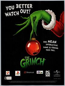 The Grinch Playstation PS1, Sega Dreamcast, Gameboy Oct, 2000 Full Page Print Ad