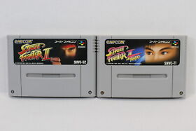 Lot of 2 Street Fighter II & Turbo SFC Nintendo Super Famicom SNES Japan Import