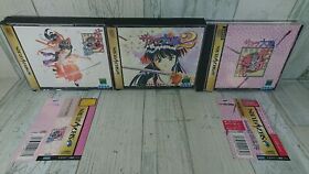 Sega Saturn Sakura Wars 1 + 2 + Hanagumi Tushin Japanese Version USED With 2 Obi