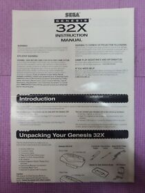 Sega Genesis 32x Console Instruction Manual System Owner's Booklet Book