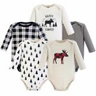 Hudson Baby Long Sleeve Bodysuits, 5-Pack, Moose