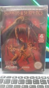 Swords And Serpents Nintendo Nes. Complete with Manual in box Protector