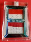 WALTER PAYTON JERRY RICE GAME USED JERSEY PATCH CARD #1/5 LEAF TROUVAILLE BEARS