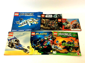 Mixed Lot LEGO Manuals Booklets Disney Cars Ninjago Star Wars Atlantis 9483 9445