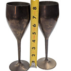 2 Wine Goblets Solid Brass 8 Inch Challis Drinking Vessel Medieval Renaissance