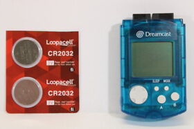 SEGA Dreamcast Visual Memory Unit VMU Clear Blue New Battery DC Works DA16
